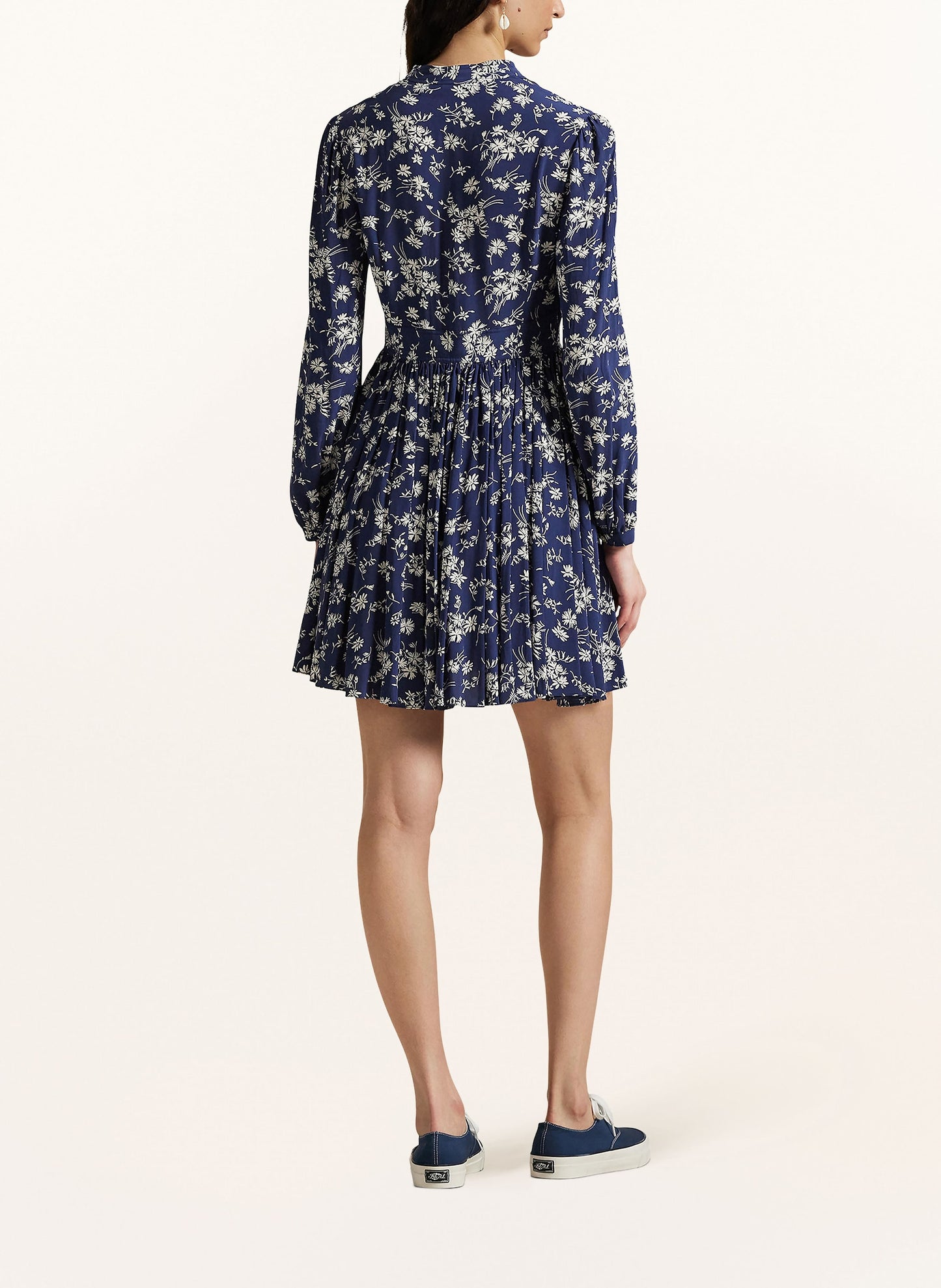 Blauwe Bloemen Midi Jurk