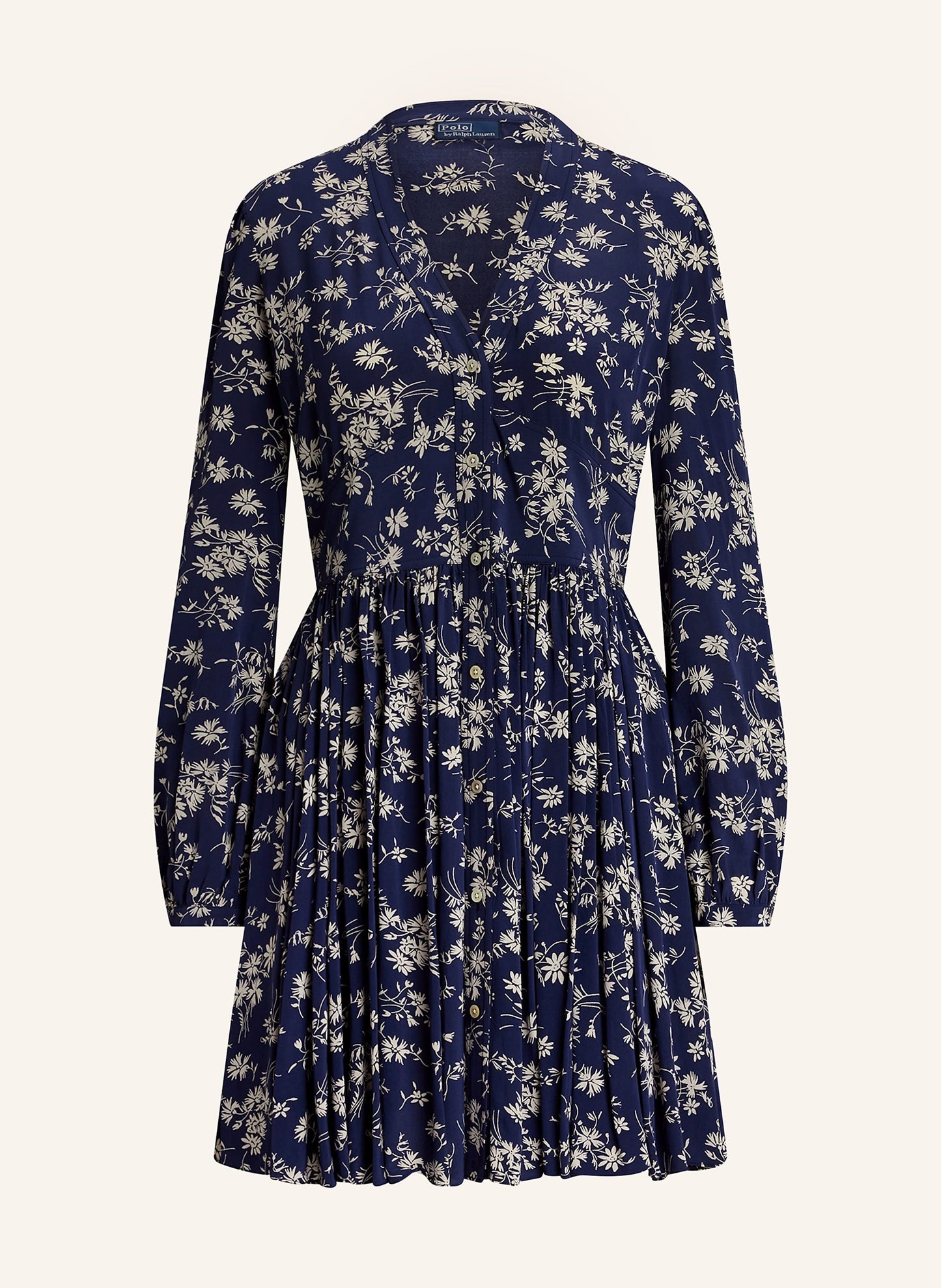 Blauwe Bloemen Midi Jurk
