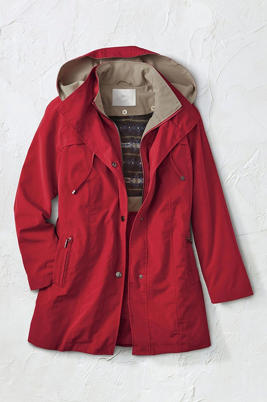 Hooded parka met hoge kraag