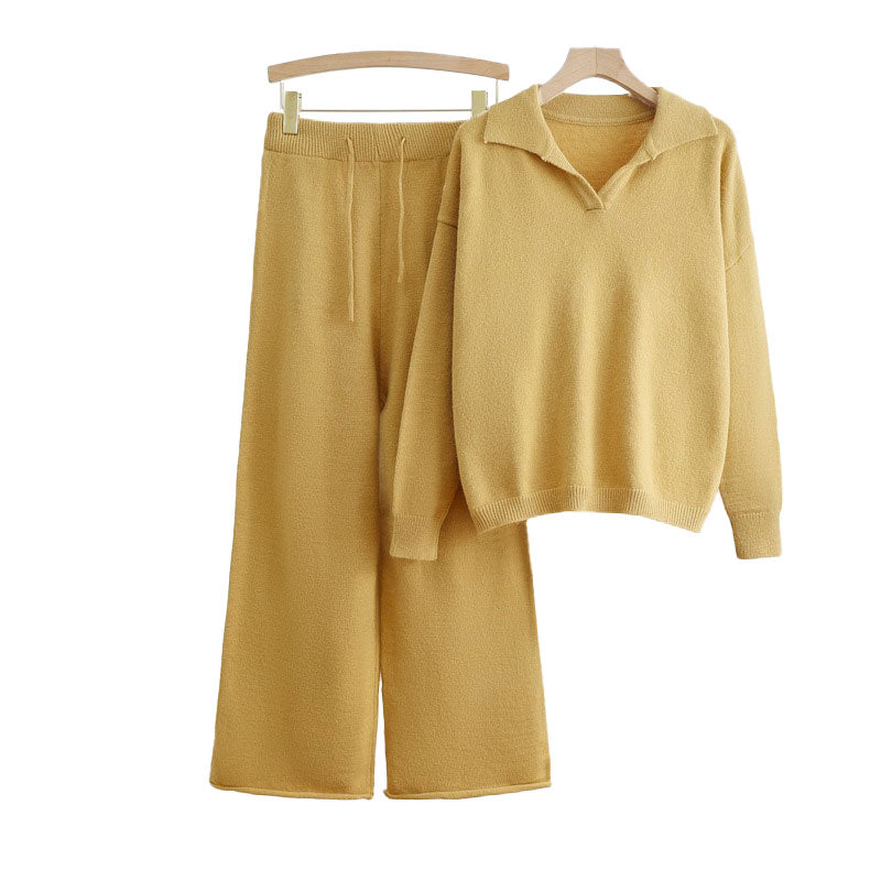 Dames 2-Delige Casual Loungewear Set – Trui met Lange Mouwen & Comfortabele Broek