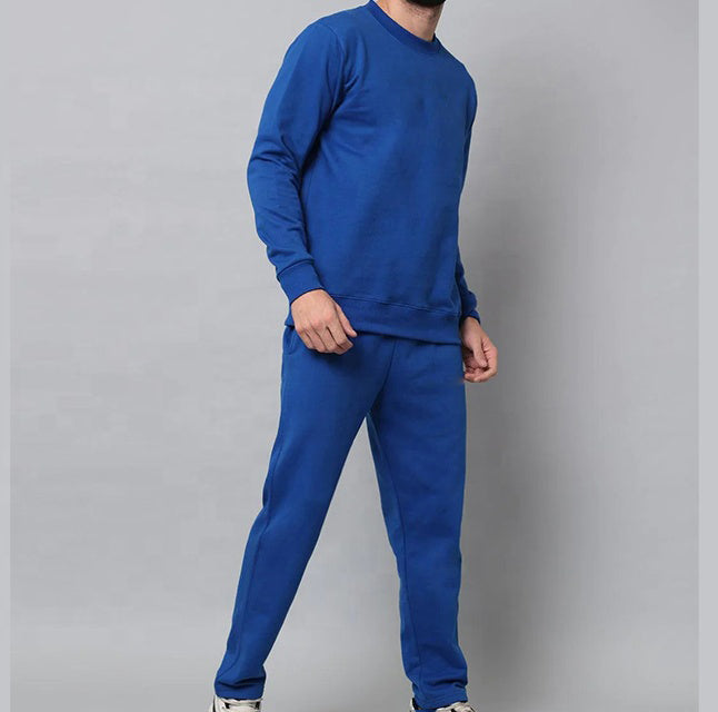 Heren Trainingspak 2-delig van Katoen – Effen Sport Tracksuit met Joggingbroek