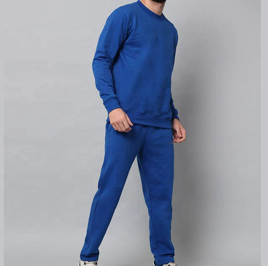 Heren Trainingspak 2-delig van Katoen – Effen Sport Tracksuit met Joggingbroek