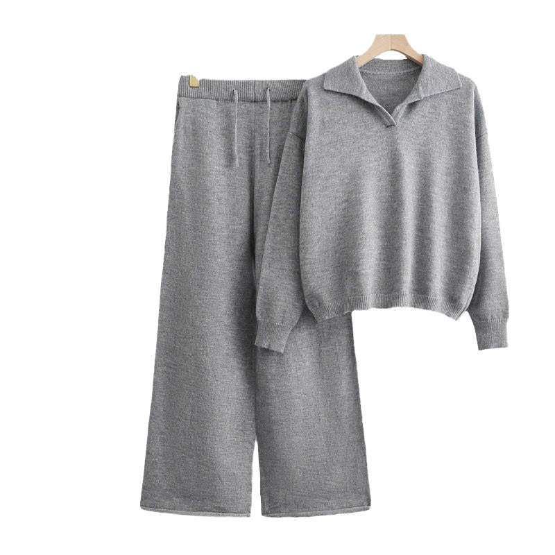 Dames 2-Delige Casual Loungewear Set – Trui met Lange Mouwen & Comfortabele Broek