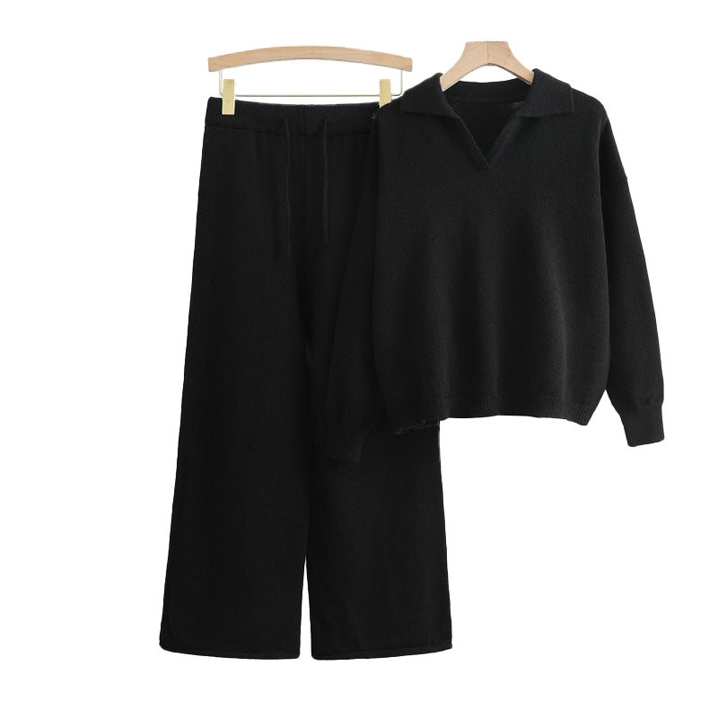 Dames 2-Delige Casual Loungewear Set – Trui met Lange Mouwen & Comfortabele Broek