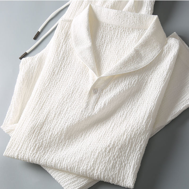 Heren Zomer Outfit Set – Korte Mouw Shirt & Broek (2-Delig)