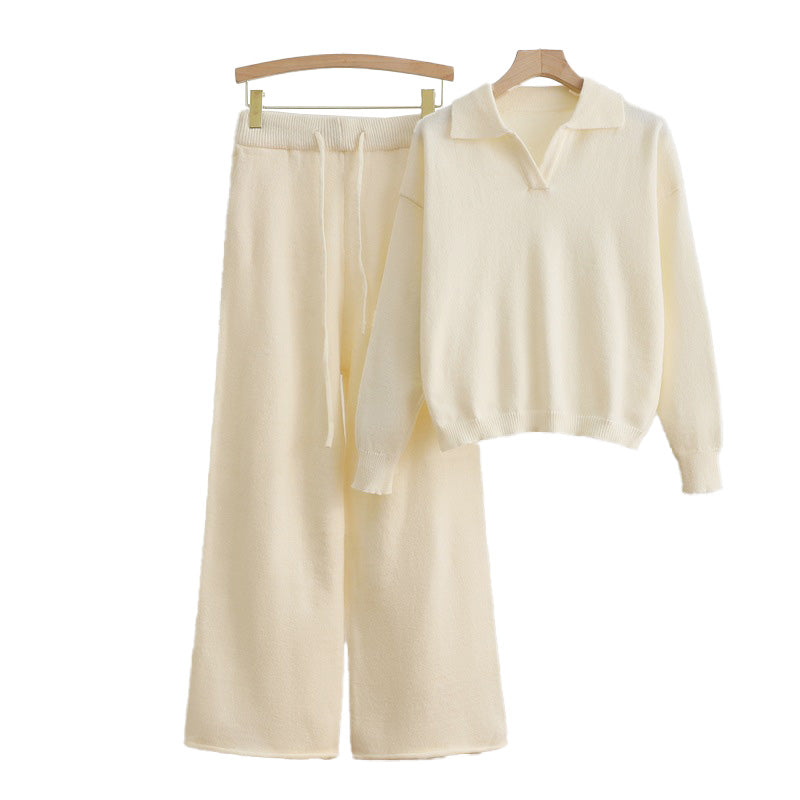 Dames 2-Delige Casual Loungewear Set – Trui met Lange Mouwen & Comfortabele Broek